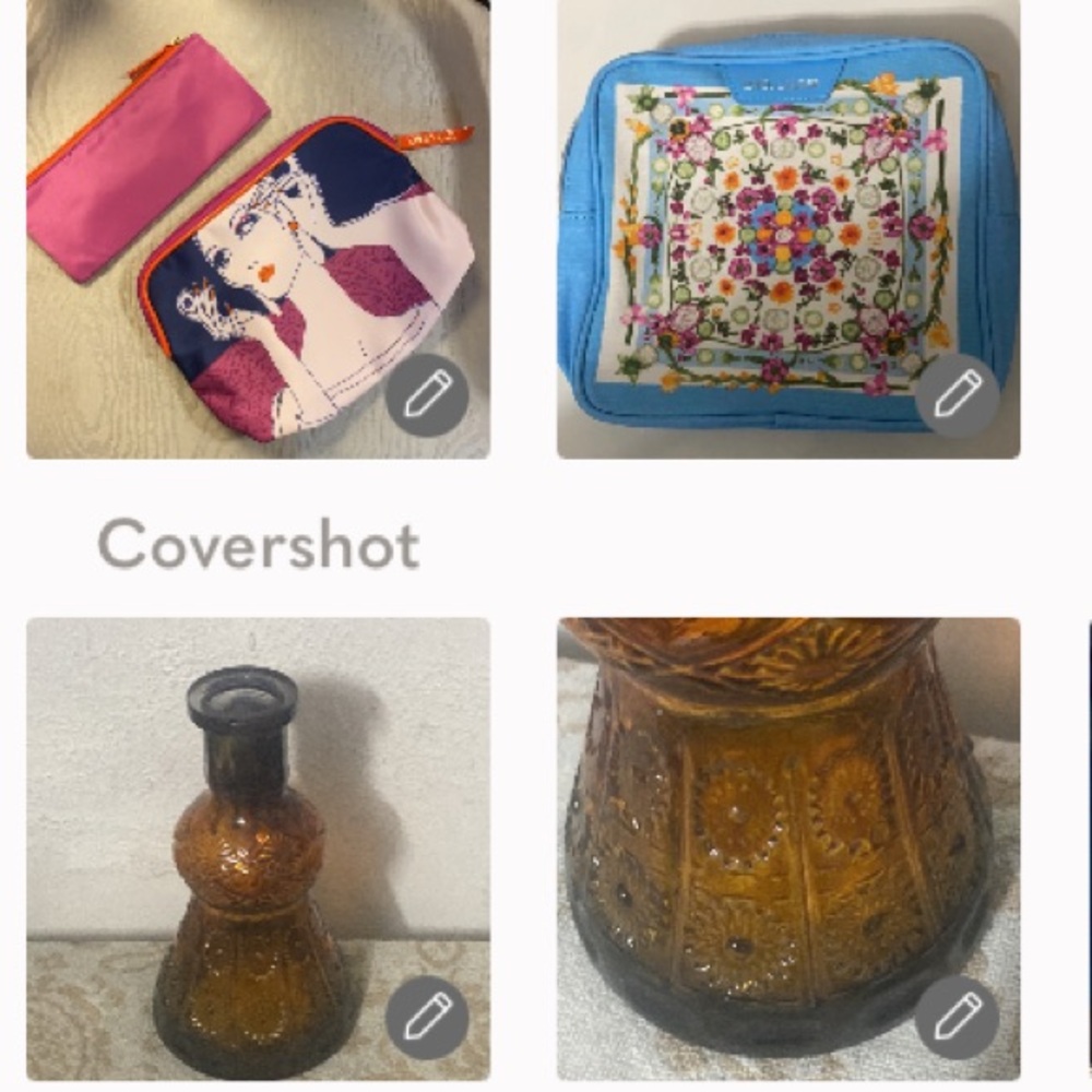 3 Estée Lauder🌸 7x7💄bag set 8.5x7”+7.5x3.5”+9x5ish Vase🏺